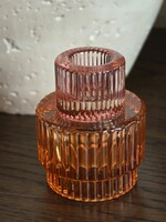 Dubbele kandelaar | Roze/Oranje