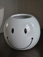 Bloempot | Smiley | Wit
