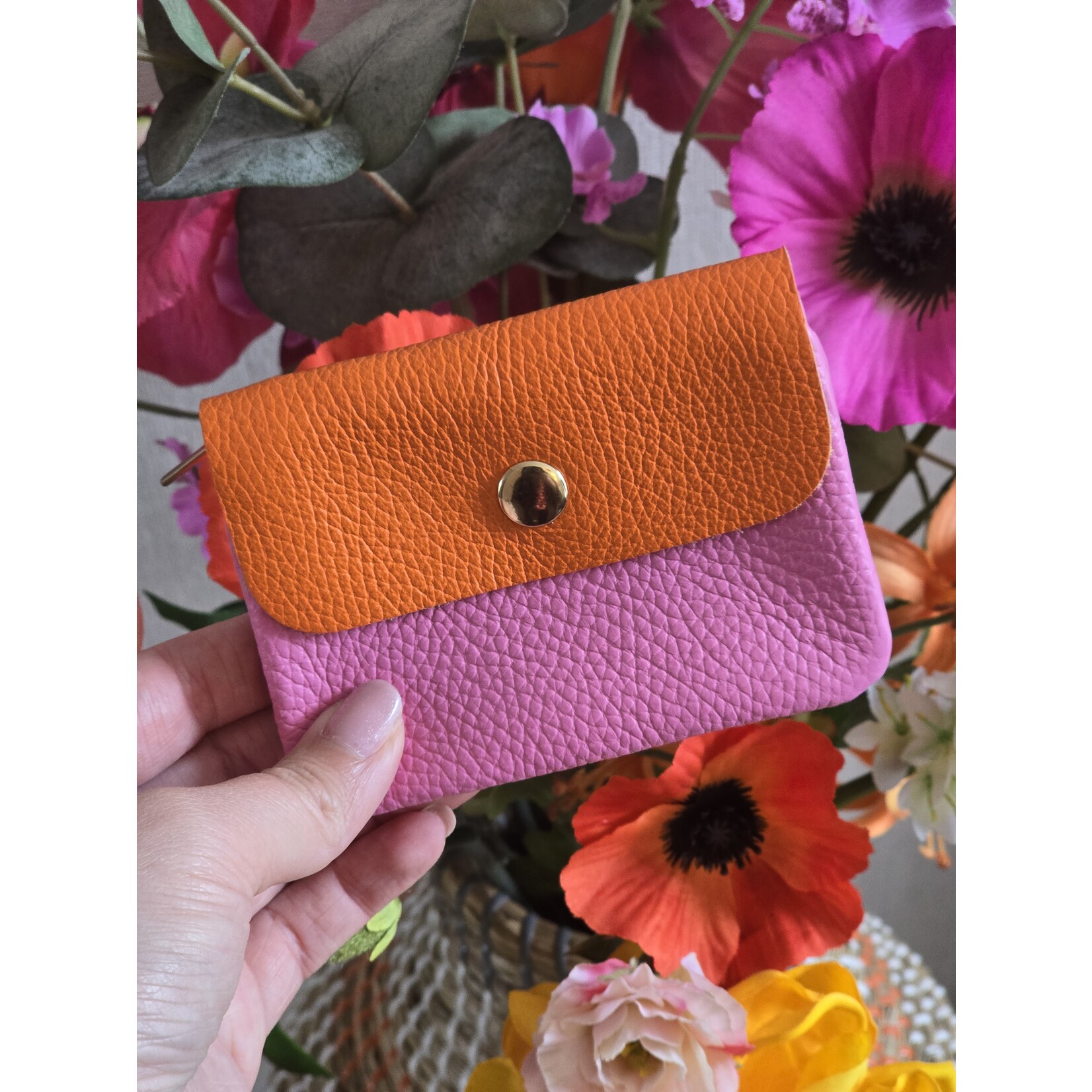 Portemonnee | Oranje/roze
