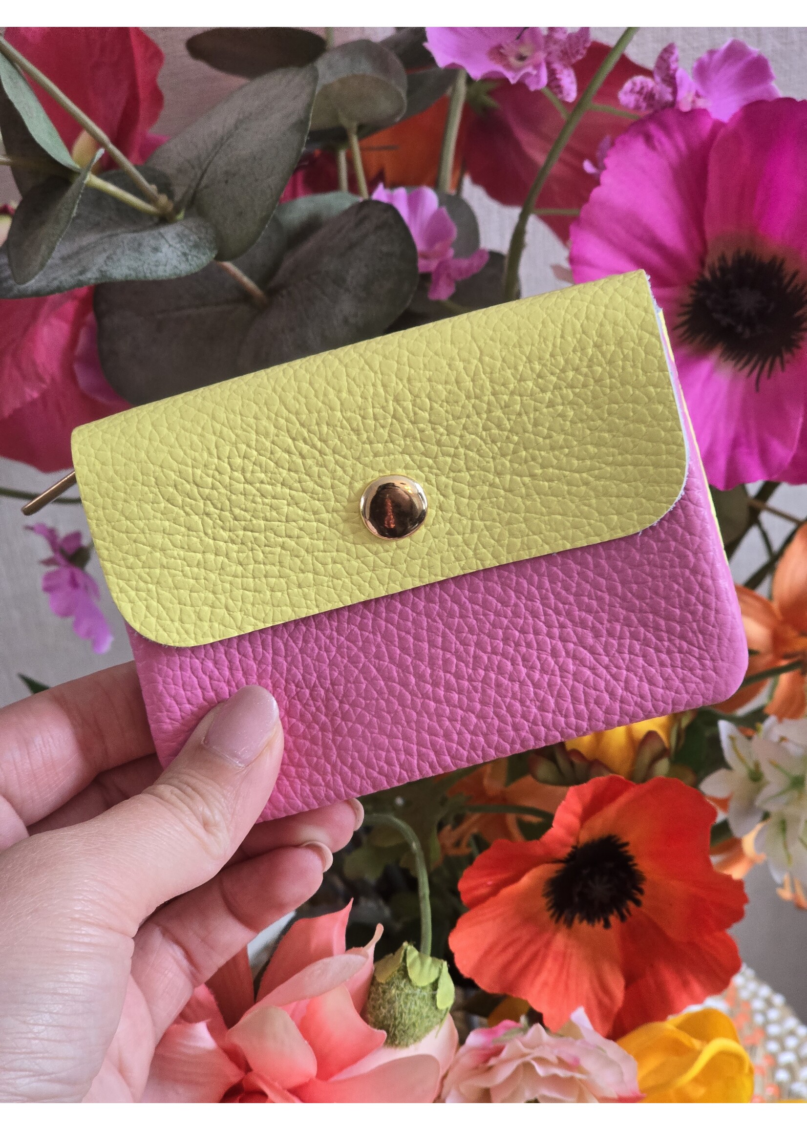 Portemonnee | Geel/roze