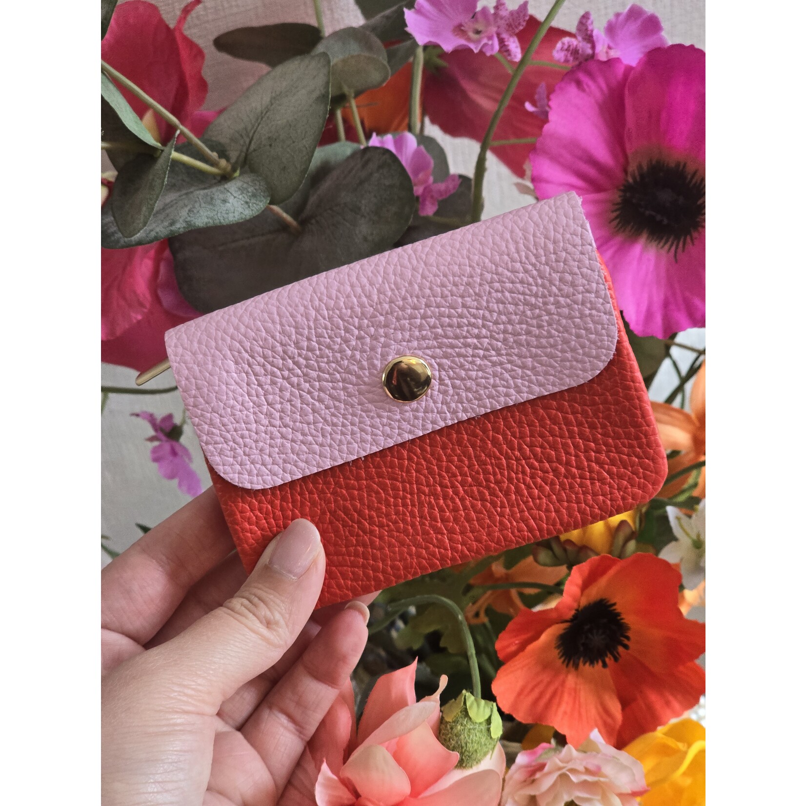 Portemonnee | Roze/rood