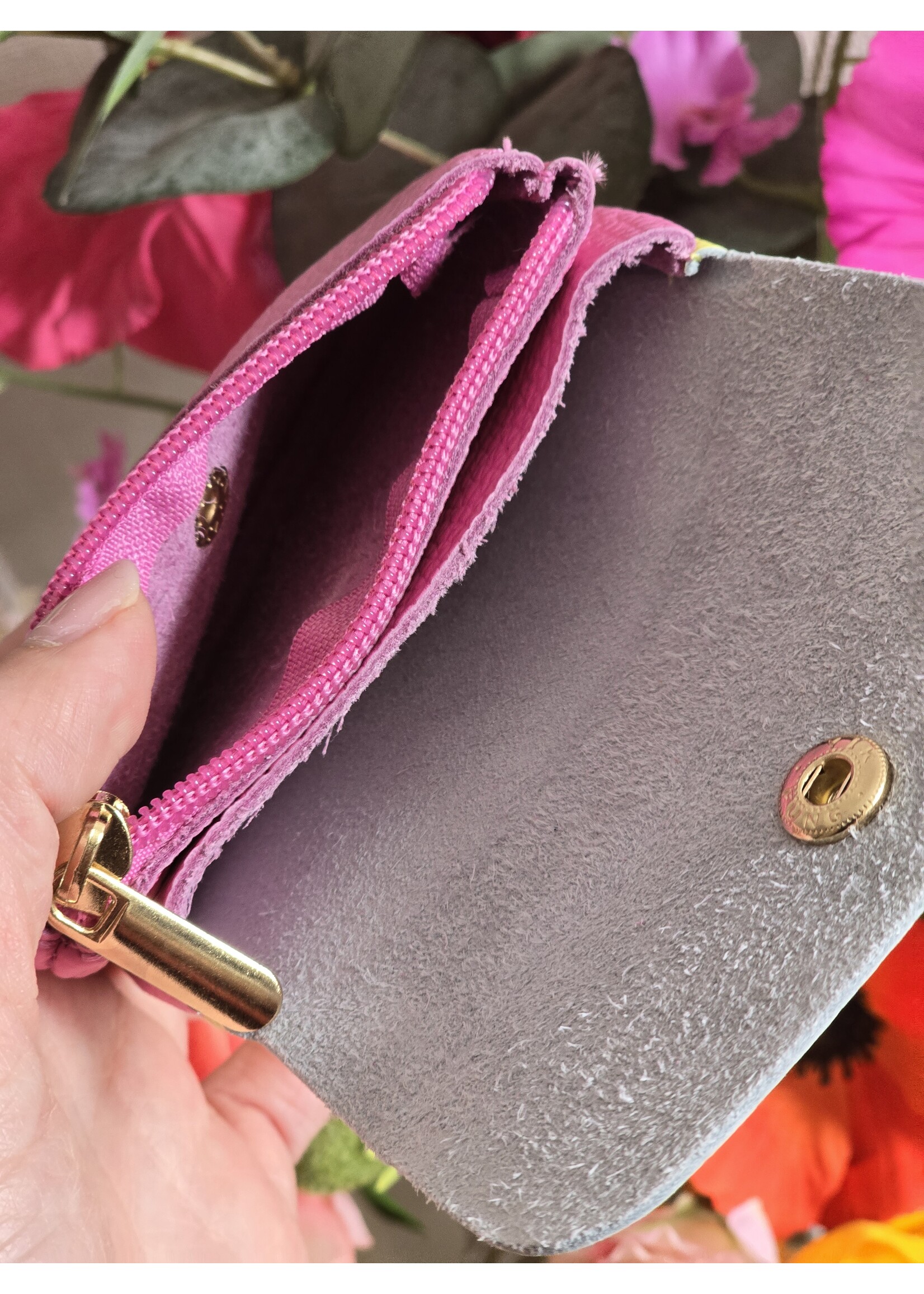 Portemonnee | Geel/roze