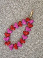 Telefoonkoord | Hartjes | Rood/roze