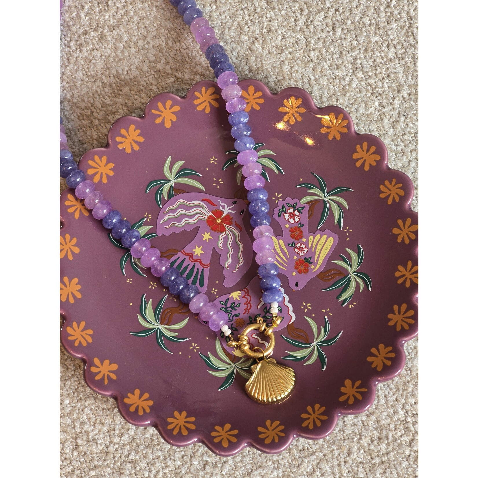 Ketting | Schelp | Blauw/paars