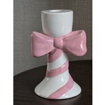 Kandelaar | Strik | Wit/roze