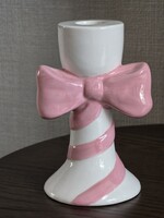 Kandelaar | Strik | Wit/roze
