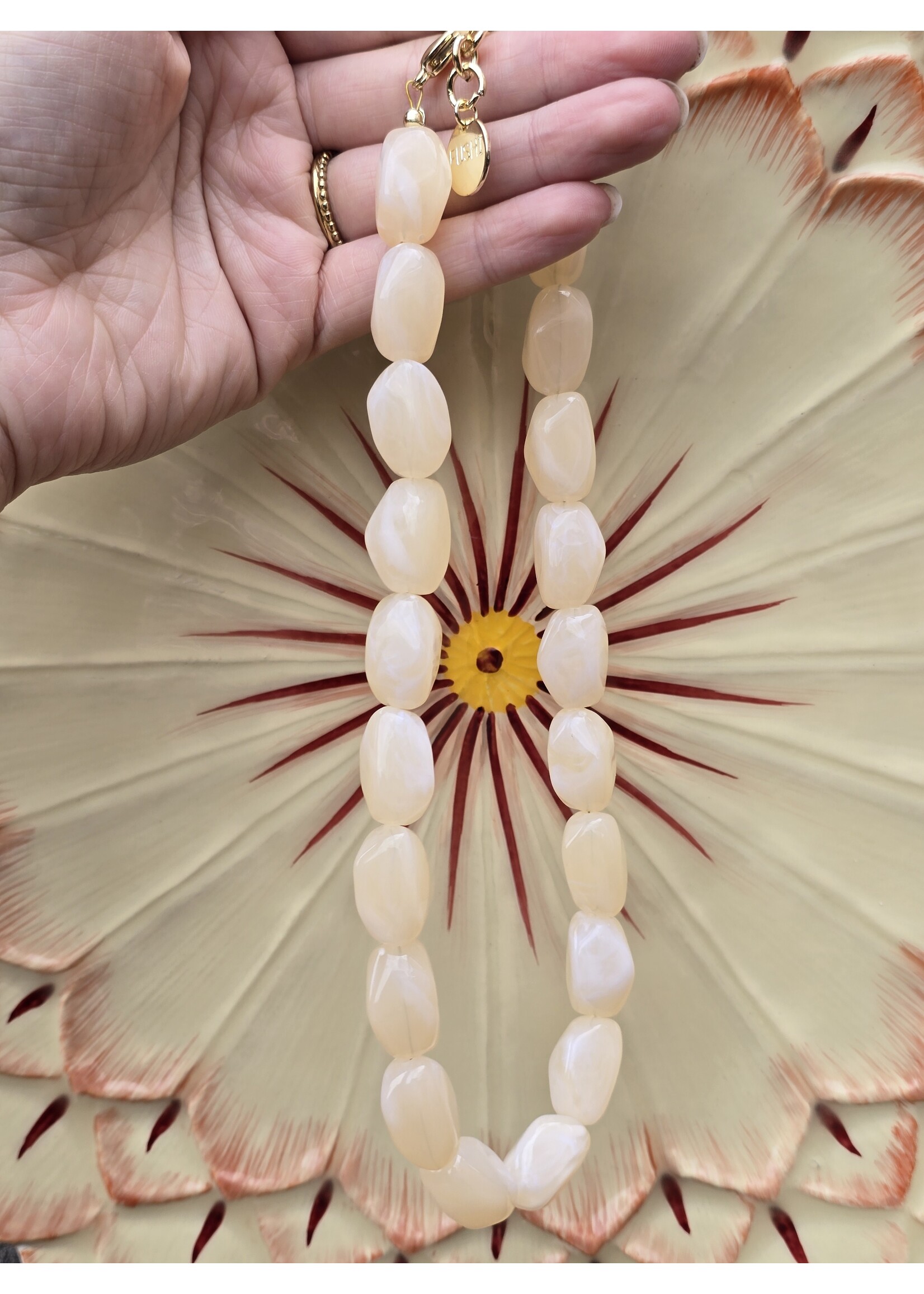 Fushi Ketting | Ovaal | Beige