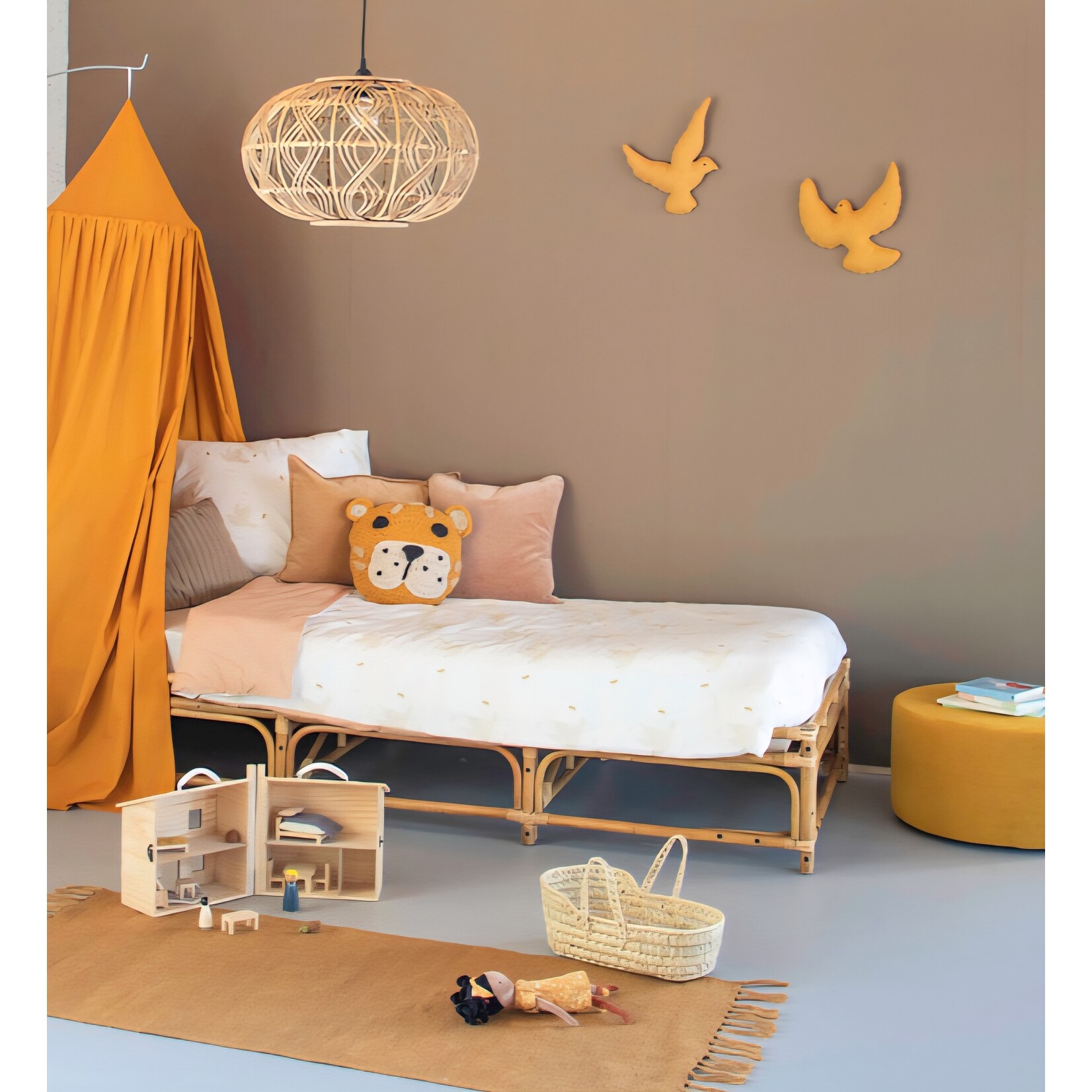 Kidsdepot Vilten vogel | Okergeel