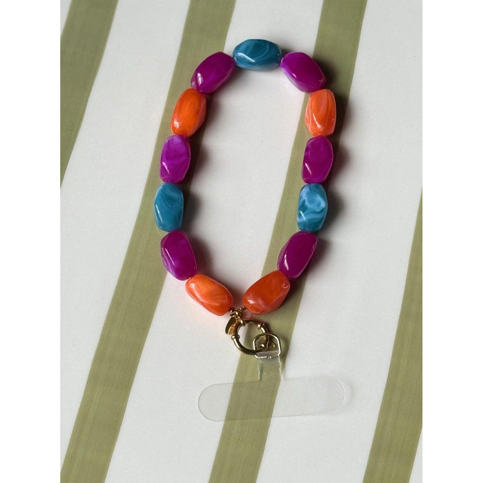 Telefoonkoord | Paars/oranje/blauw
