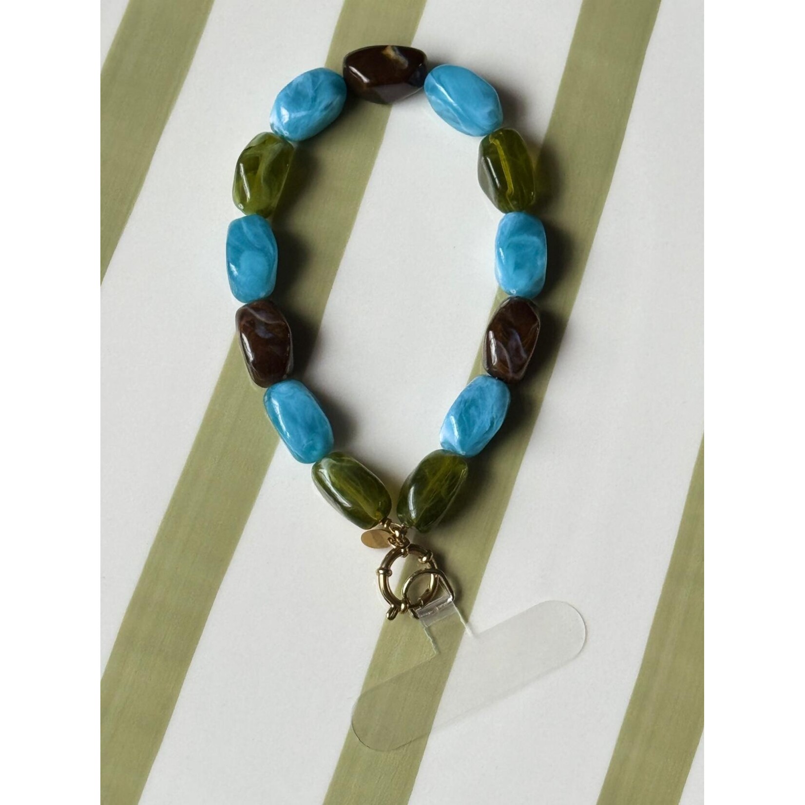 Telefoonkoord | Groen/blauw/bruin