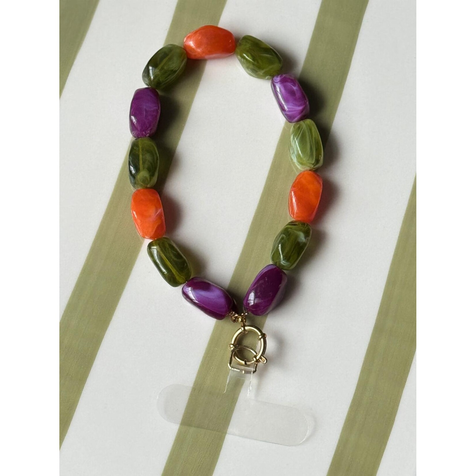 Telefoonkoord | Paars/groen/oranje