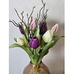 Siliconen tulpen met takjes | Real touch | Paars mix