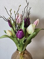 Siliconen tulpen met takjes | Real touch | Paars mix