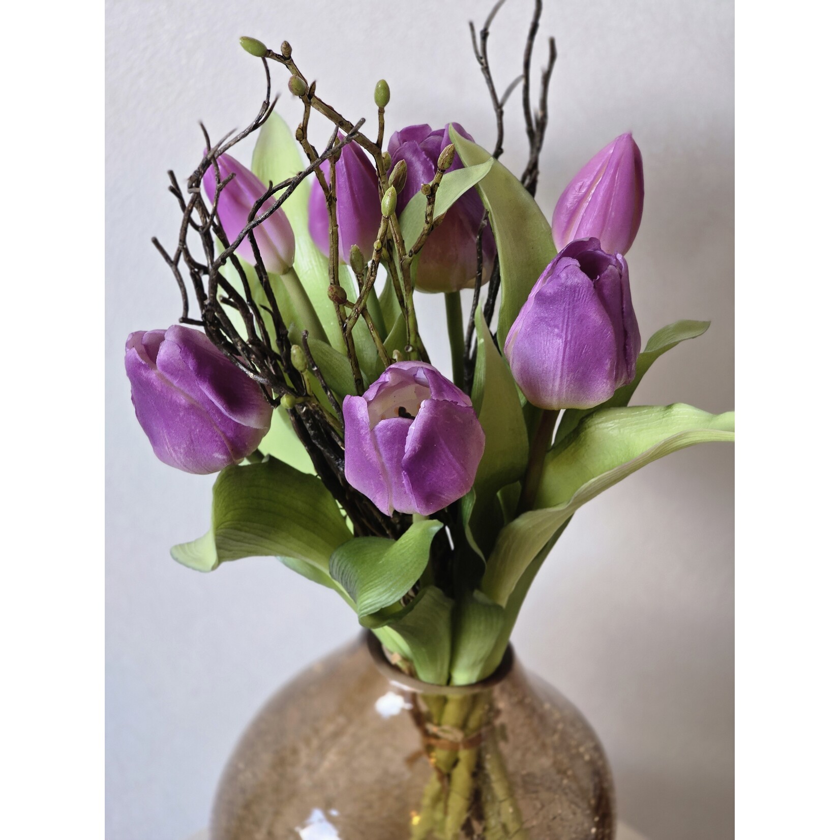 Siliconen tulpen met takjes | Real touch | Lila