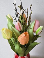 Siliconen tulpen met takjes | Real touch | Zalm mix