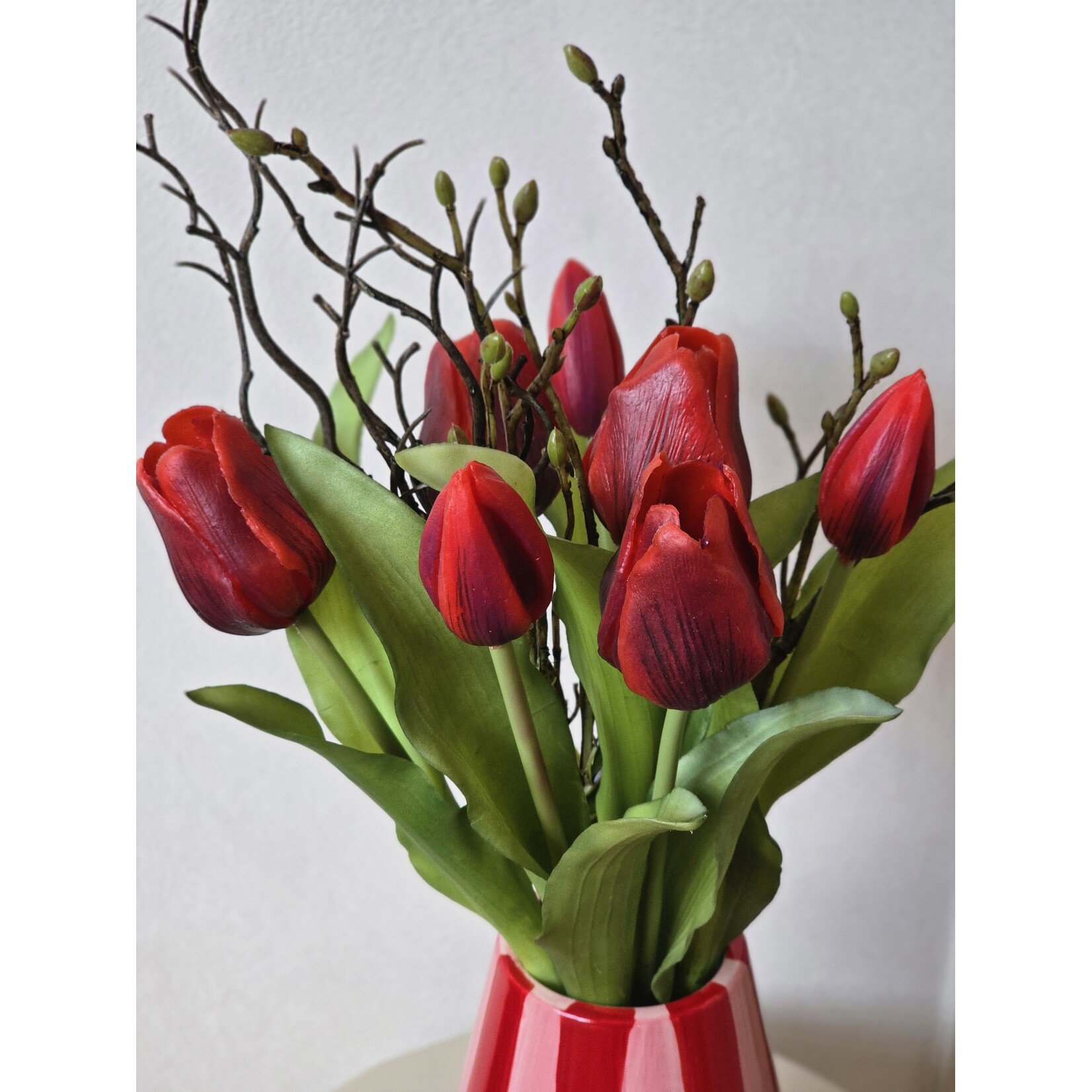 Siliconen tulpen met takjes | Real touch | Rood
