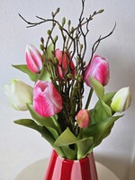 Siliconen tulpen met takjes | Real touch | Roze mix