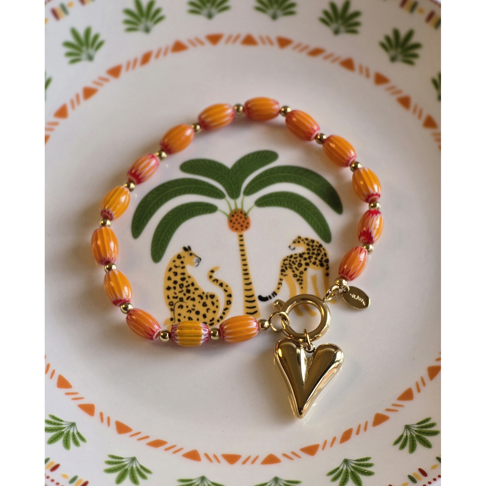 Armband | Oranje | Hart