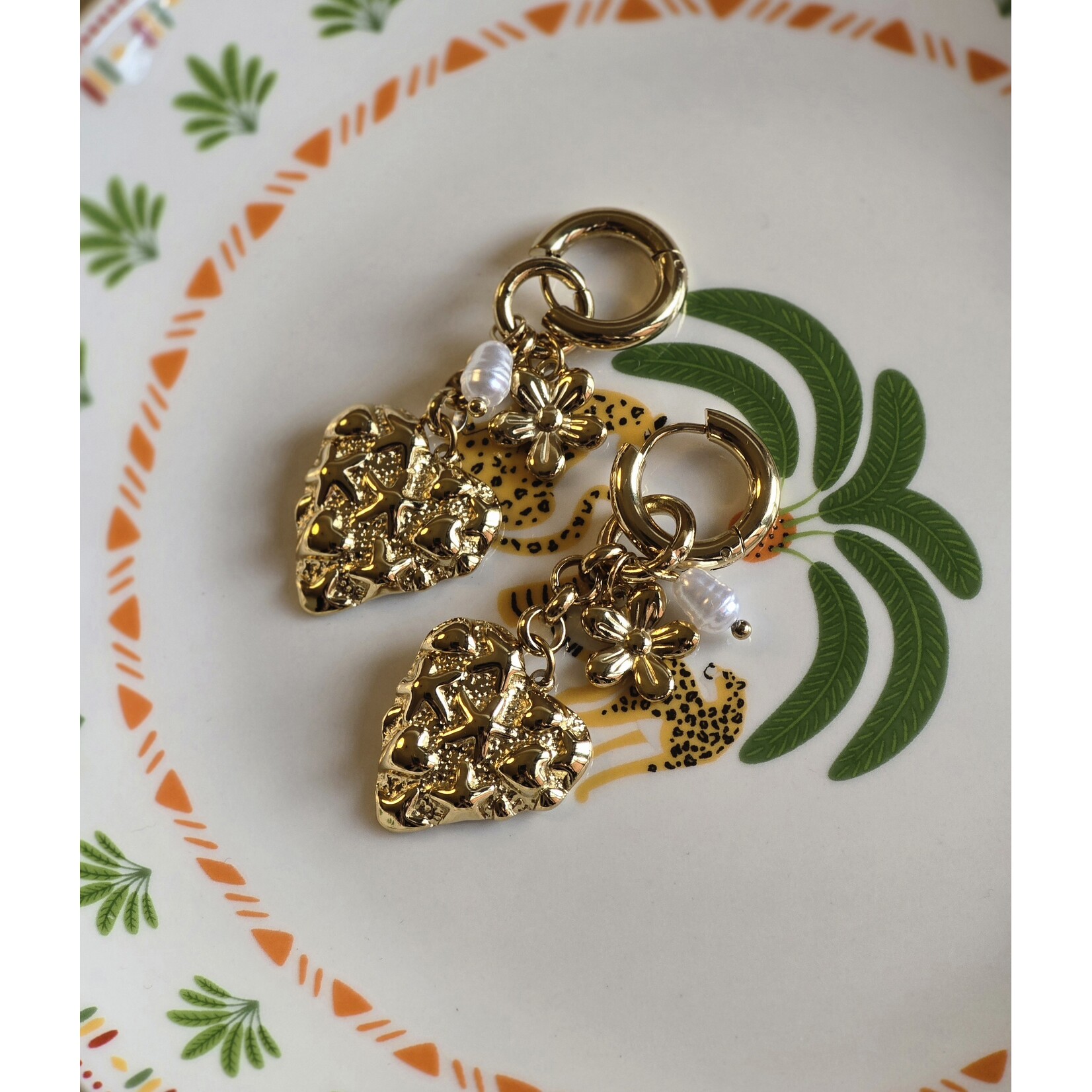 Oorbellen | Hart | Parel