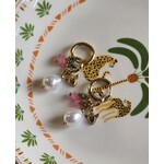 Oorbellen | Parel | Roze/groen