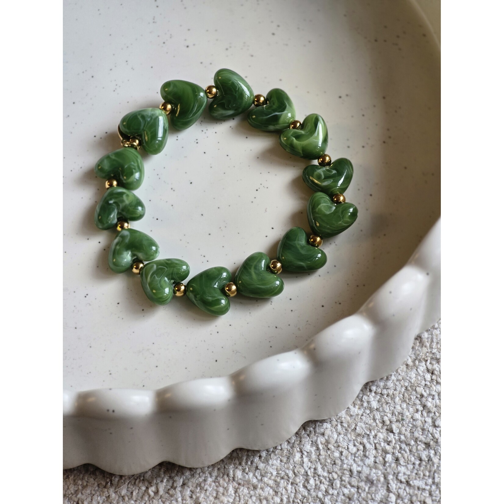 Armband | Hartjes | Groen
