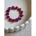 Armband | Hartjes | Fuchsia