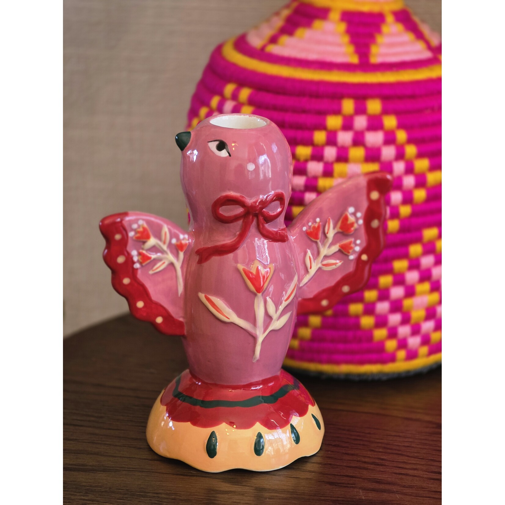 Kandelaar | Vogel | Roze