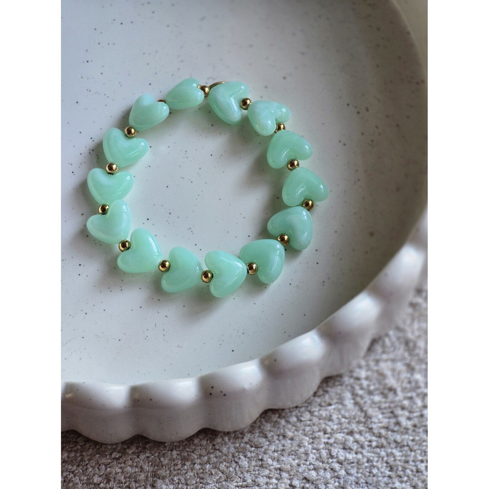 Armband | Hartjes | Mint