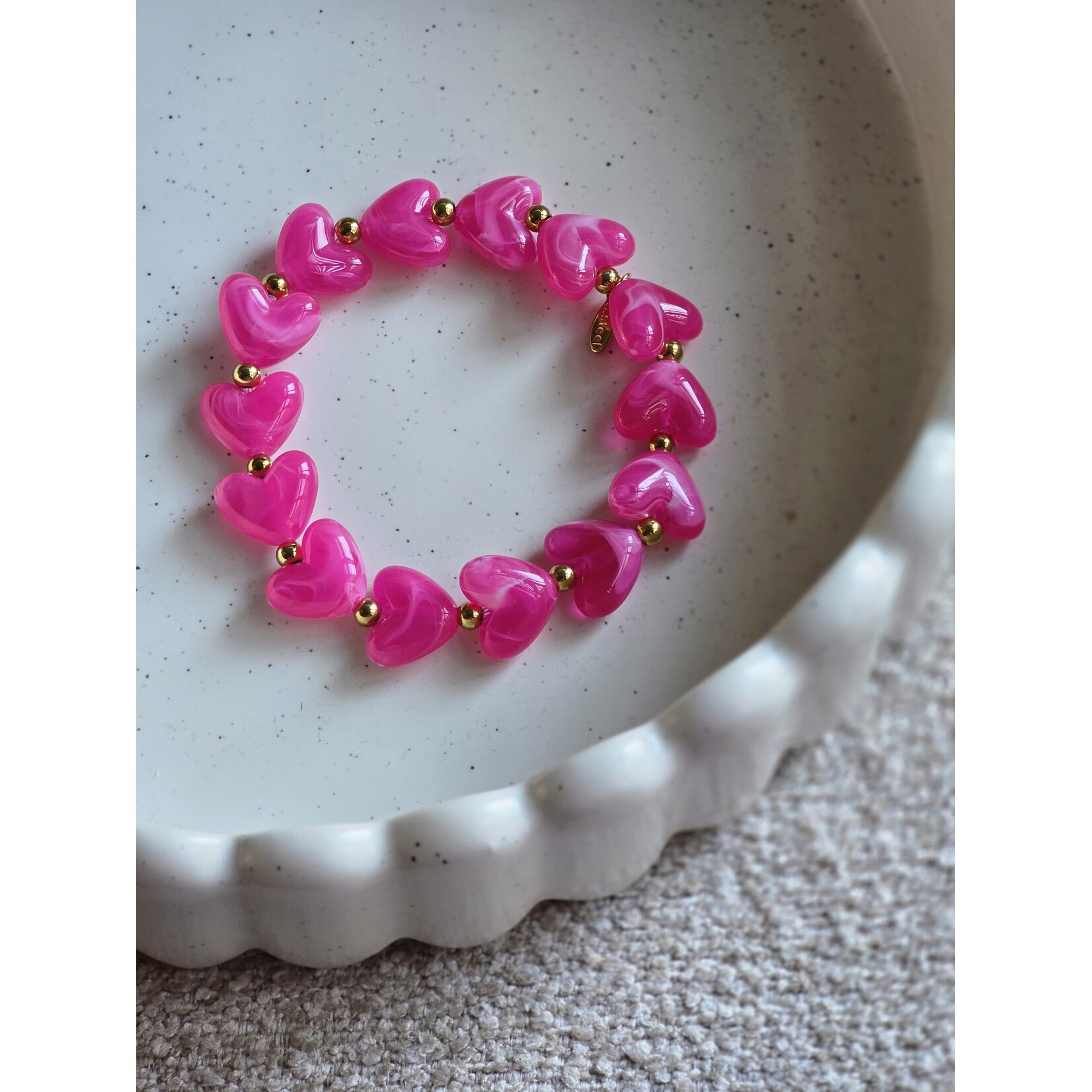 Armband | Hartjes | Roze