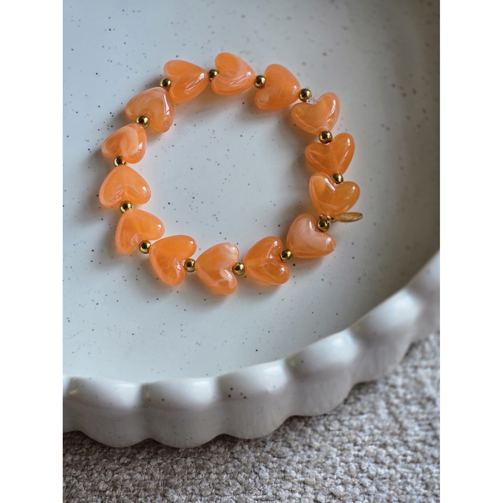 Armband | Hartjes | Oranje
