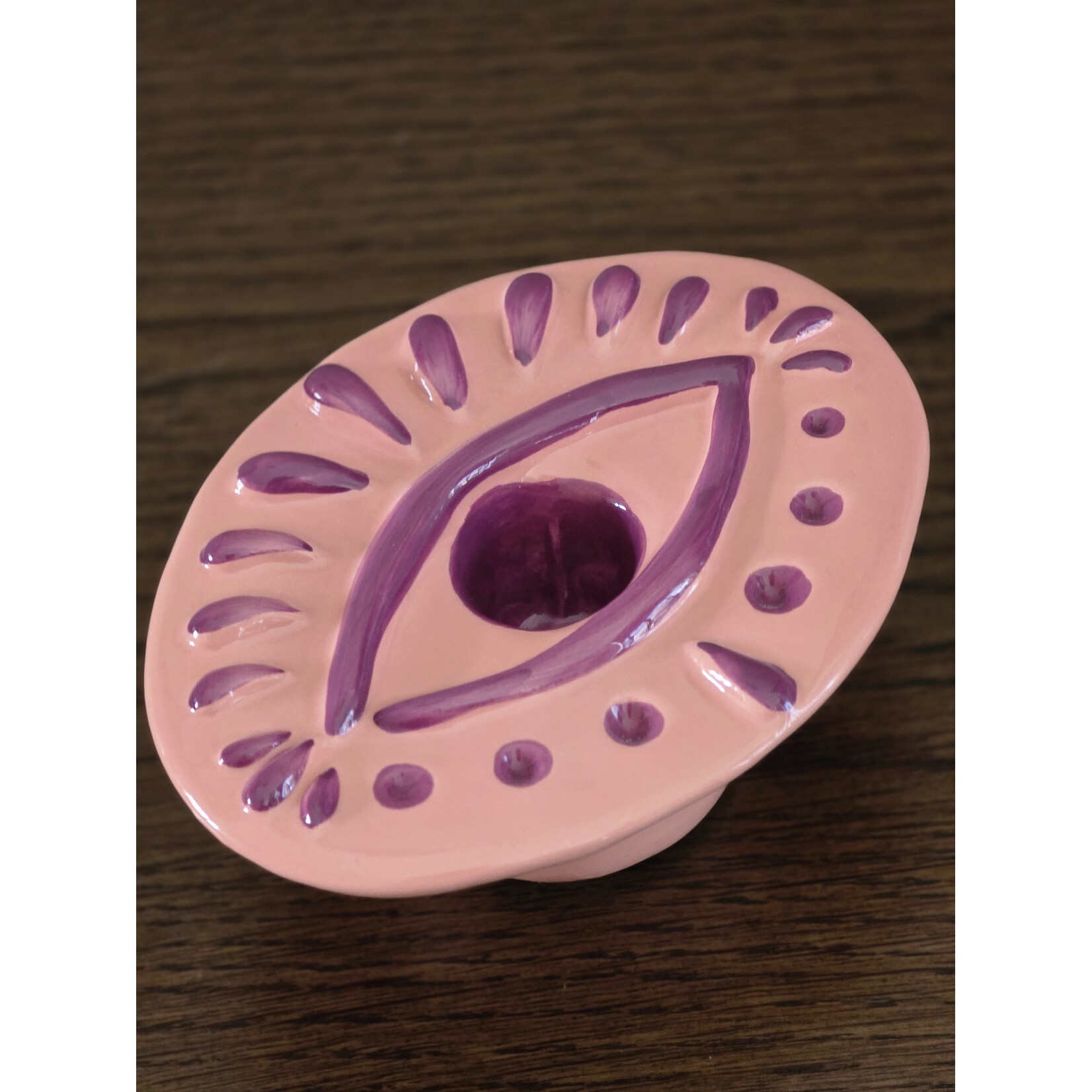 Kandelaar | Oog | Roze/paars