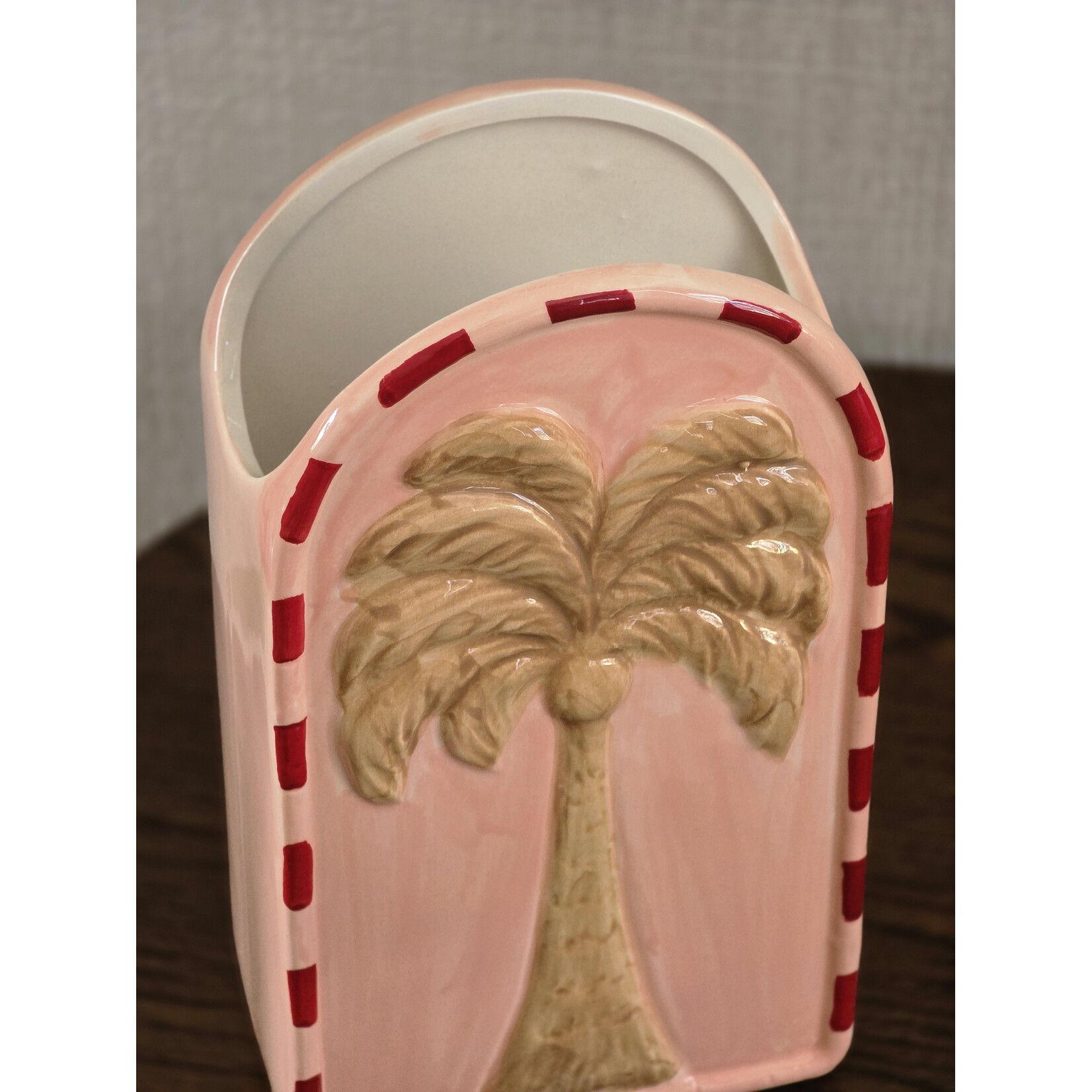 Vaas | Palm | Roze/rood/beige