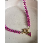 Ketting met bedel | Hartje | Paars