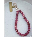 Telefoonkoord | Natuursteen | Roze/geel