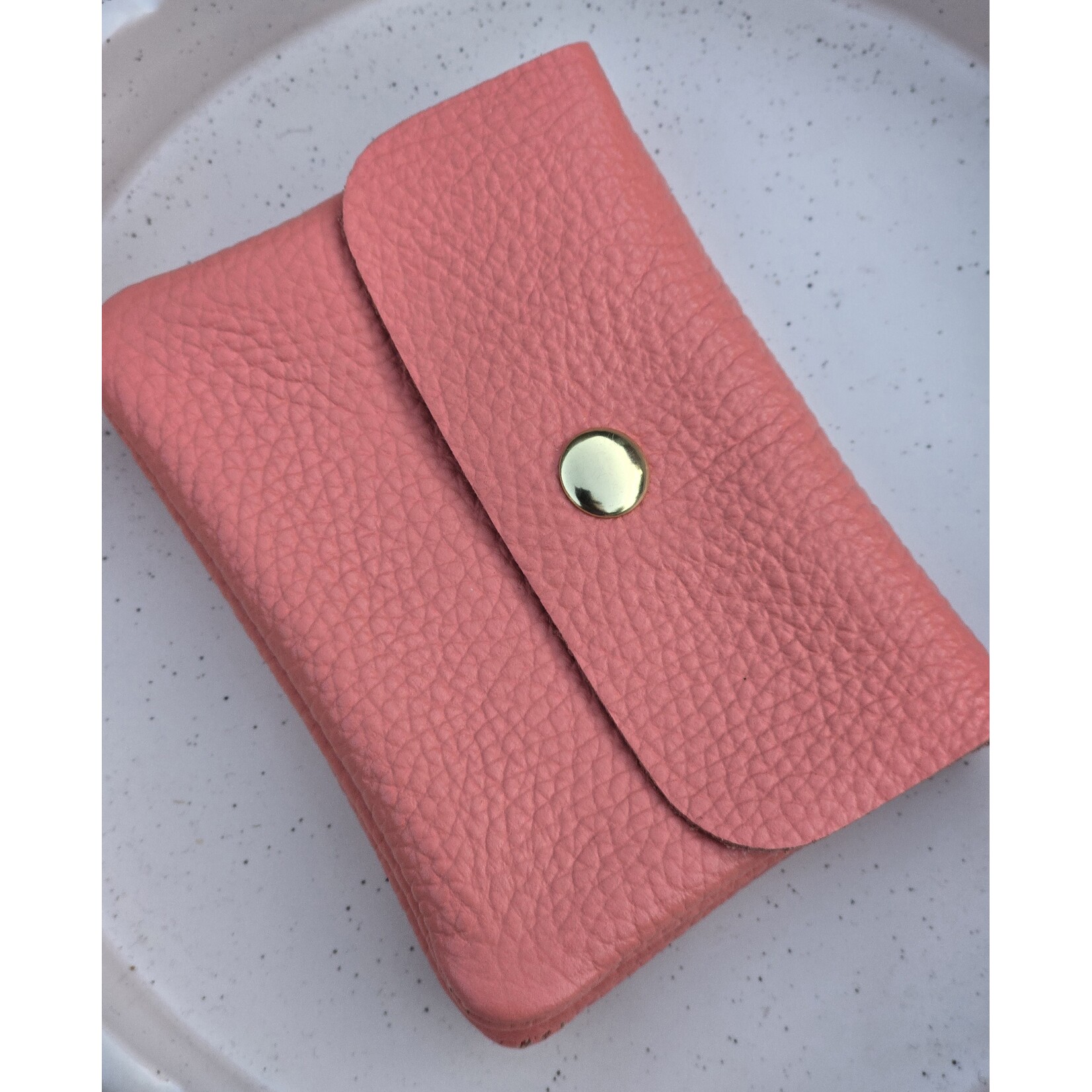 Portemonnee | Leer | Koraal