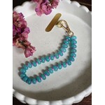 Telefoonkoord | Natuursteen | Blauw/roze