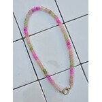 Ketting | beige/roze/groen