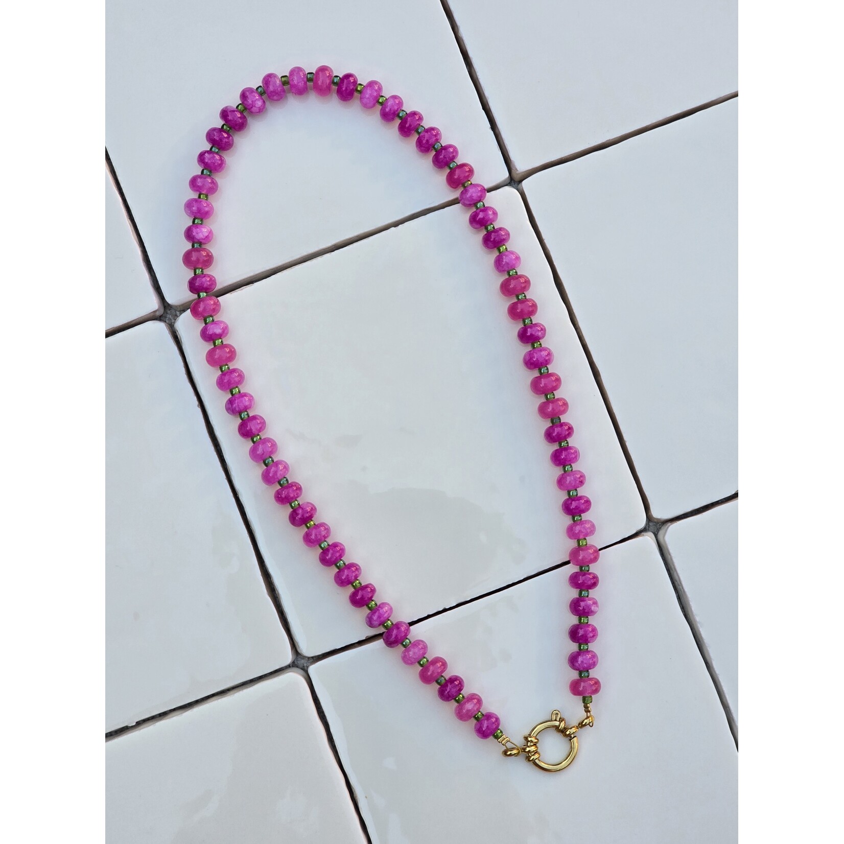 Ketting | roze/groen
