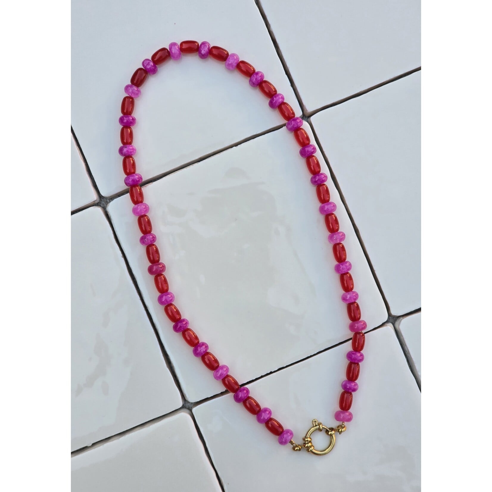 Ketting | rood/roze
