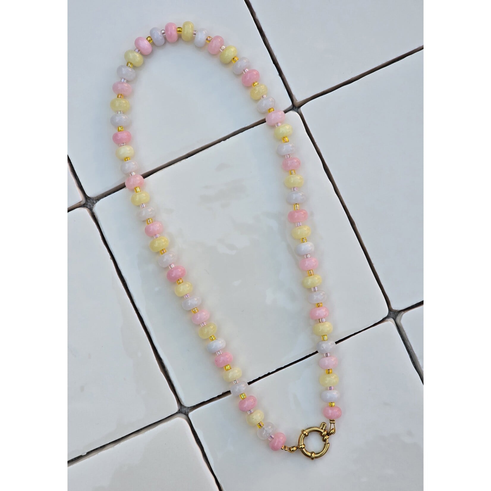 Ketting | geel/roze
