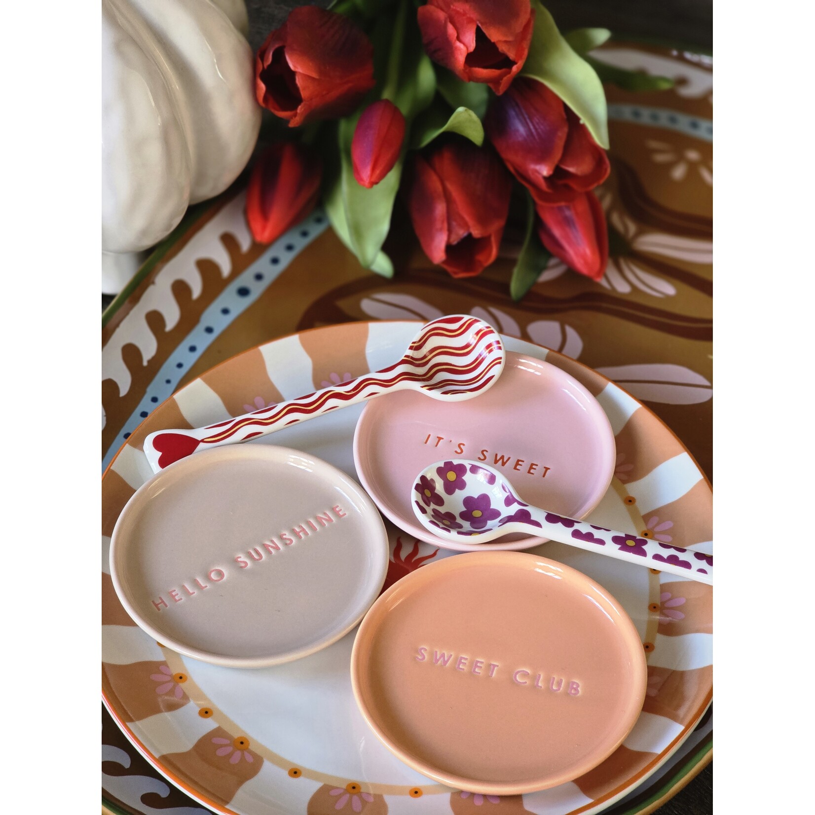 Vondels Petit four bordje | Verschillende tekstjes