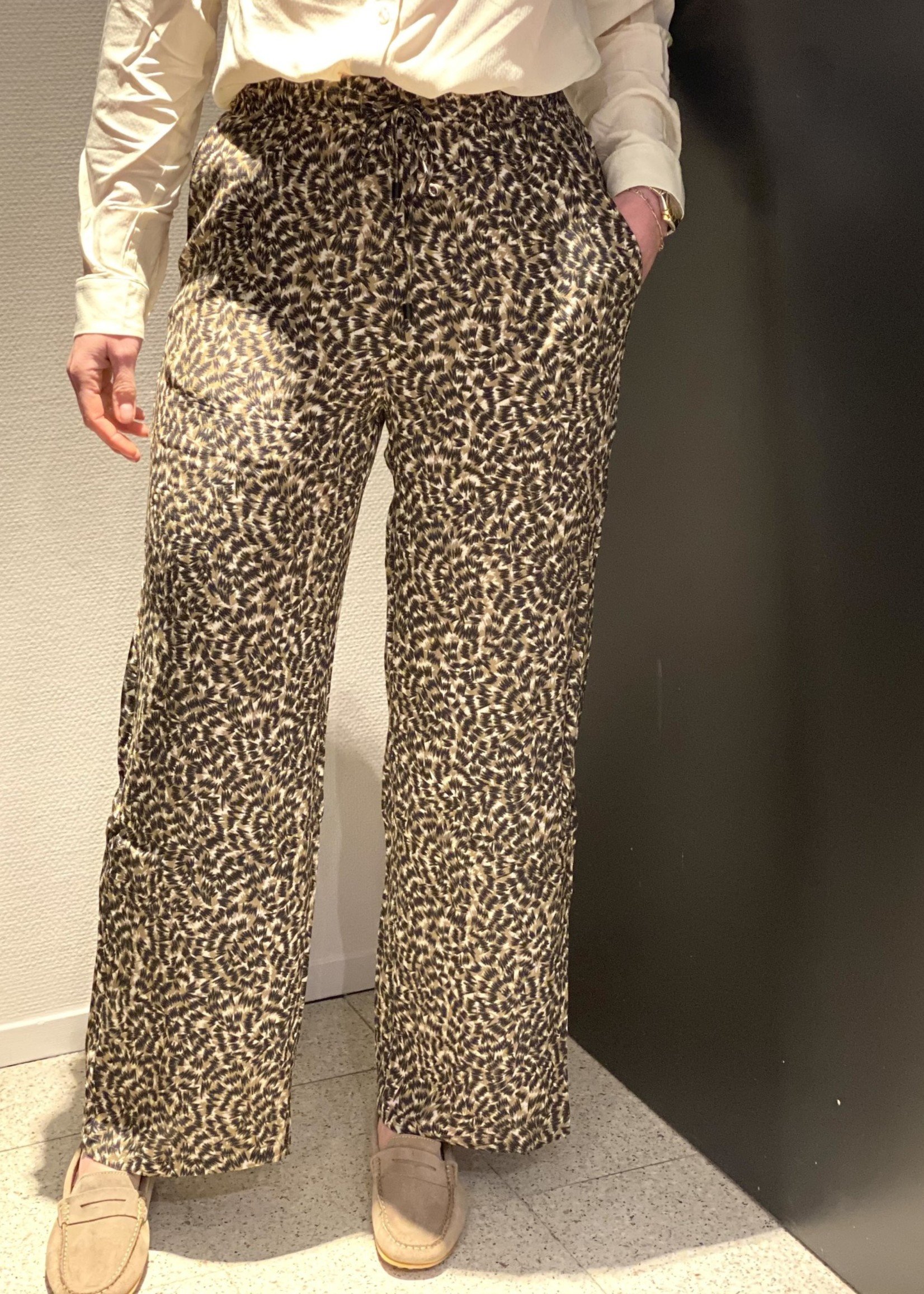 Onlannemone Long Palazzo Pant Wvn Pumice Stone Webshop