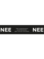 Homebox Nee - Nee sticker transparant- witte letters