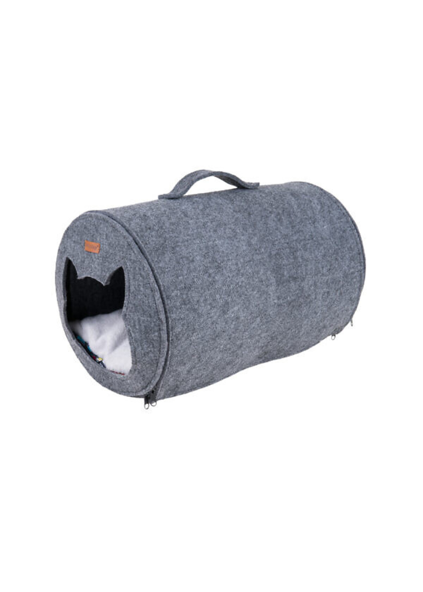 Amiplay Tunnel voor katten QuickPress 2in1 Hygge grijs  afmeting 31x46x31cm