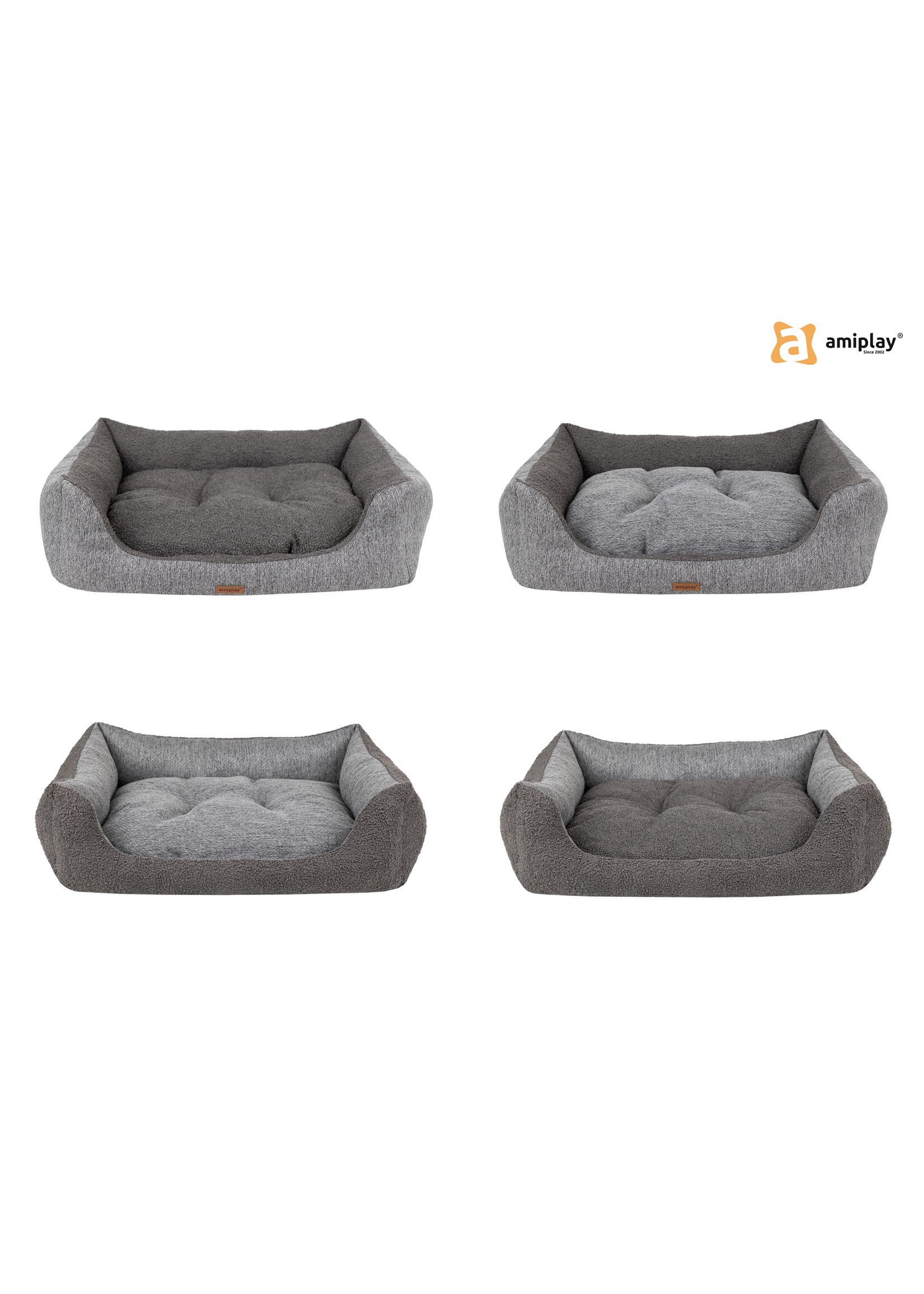 Amiplay Sofa ECO 4in1 Malmo grijs maat L / 78x64x19cm