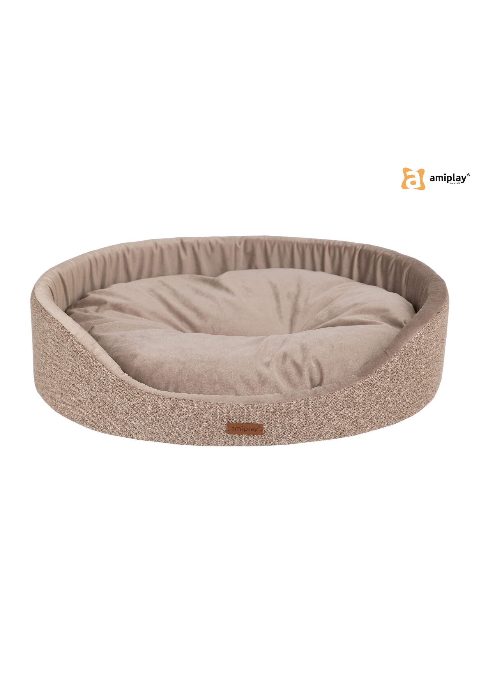 Amiplay Mand ovaal Siena beige maat-L / 58x50x15cm