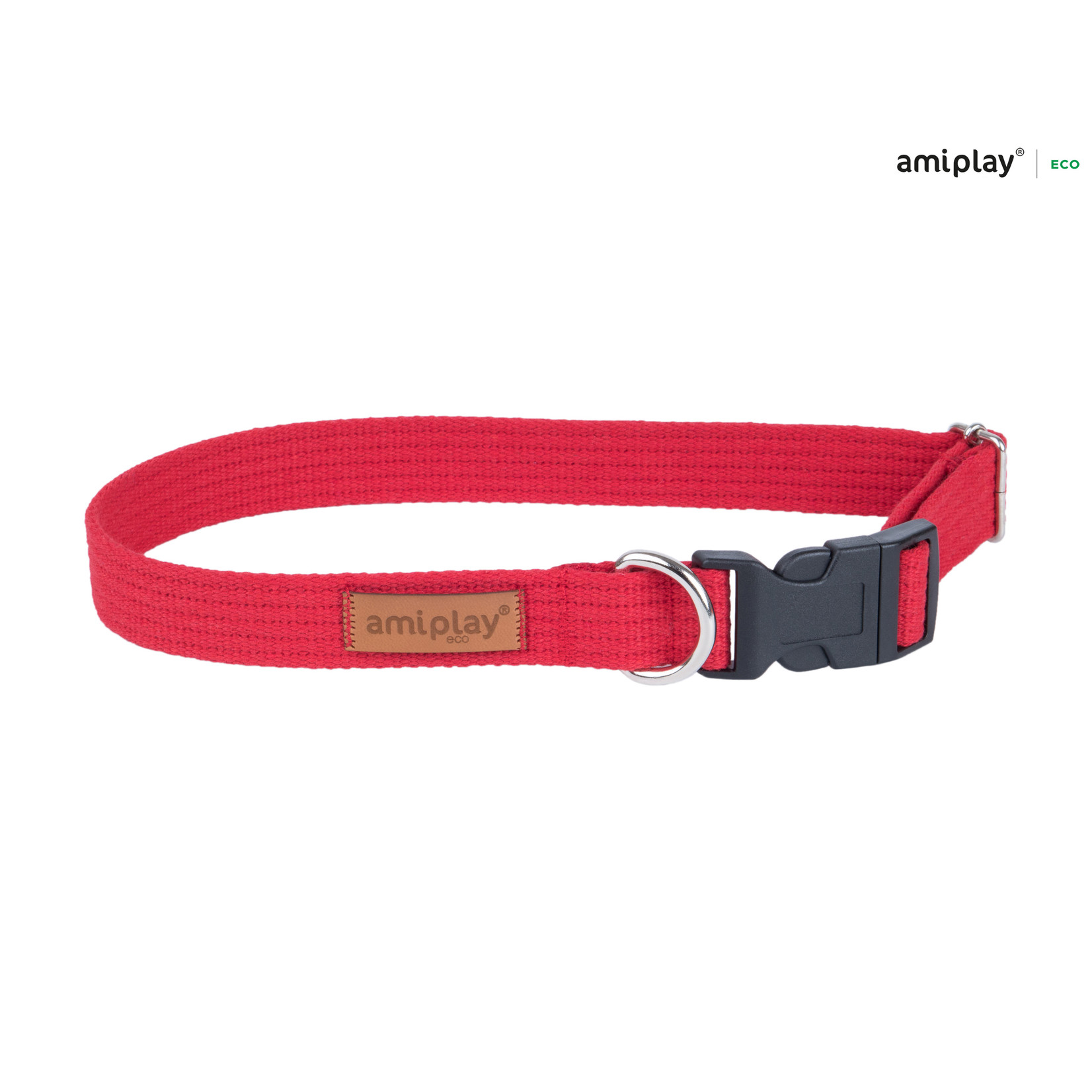Amiplay Halsband verstelbaar Cotton rood maat-S / 28-40x1,5cm