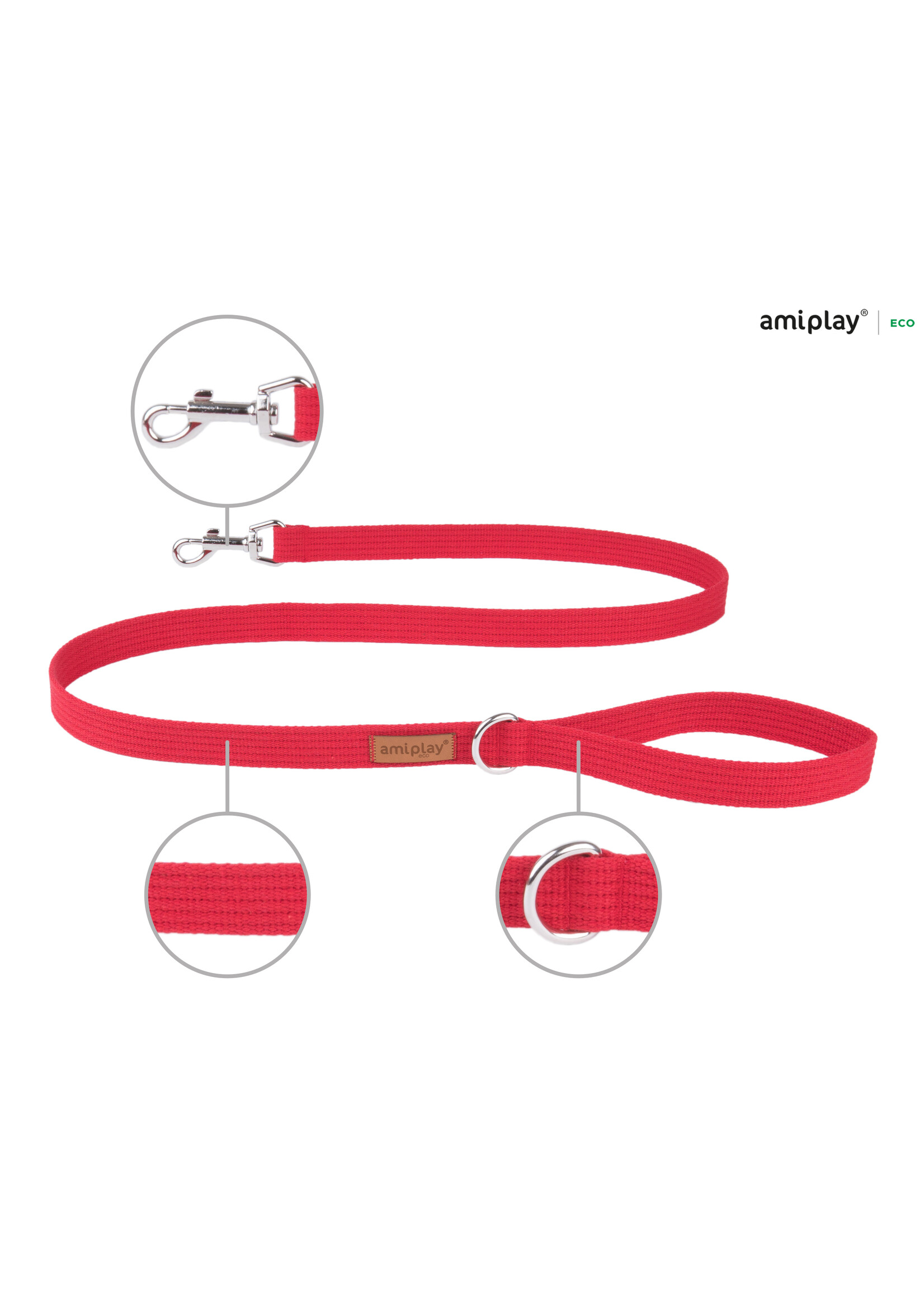 Amiplay Leiband Cotton rood maat-S / 140x1,5cm
