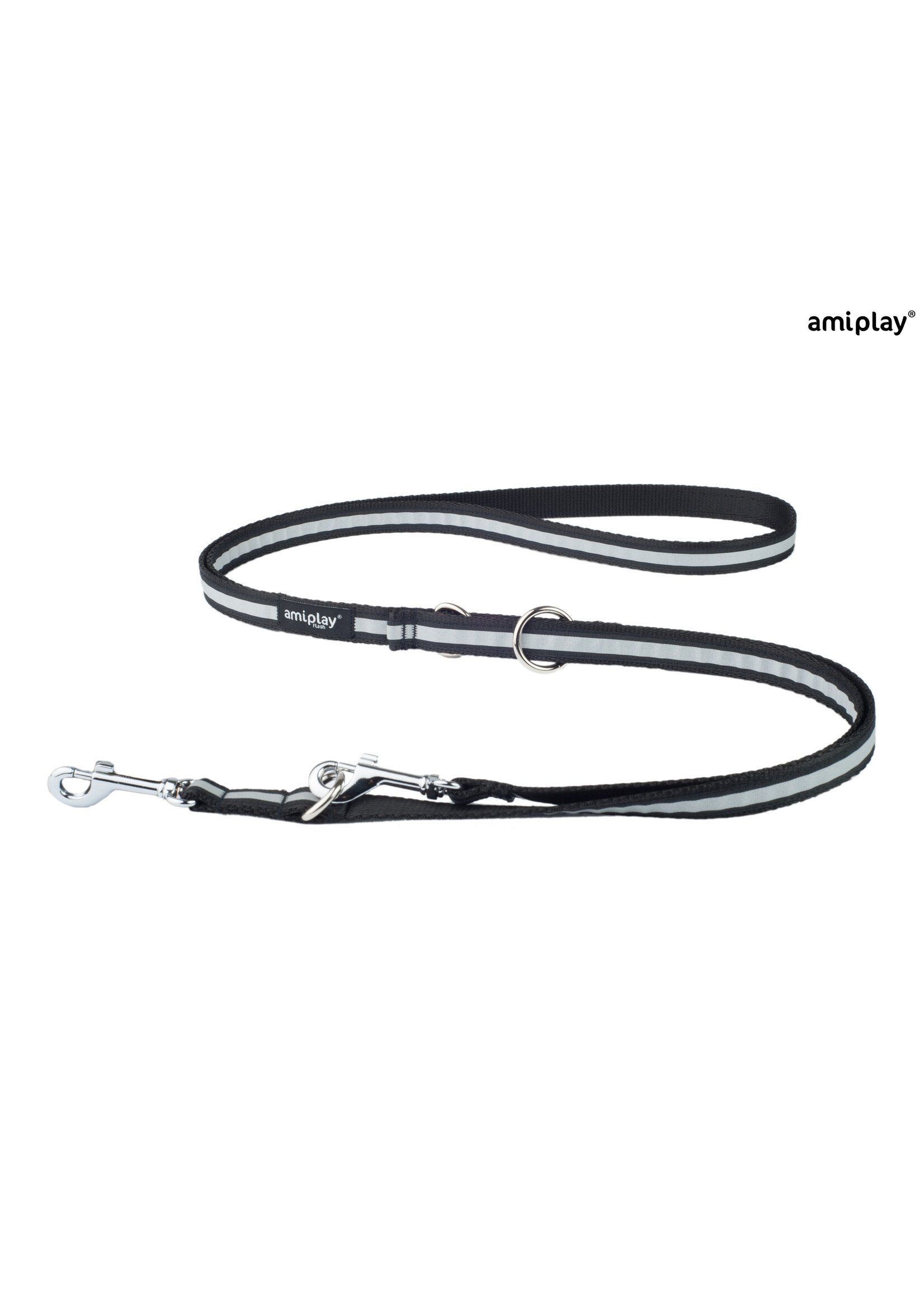Amiplay Leiband verstelbaar 6in1 Shine zwart maat-L / 100-200x2cm