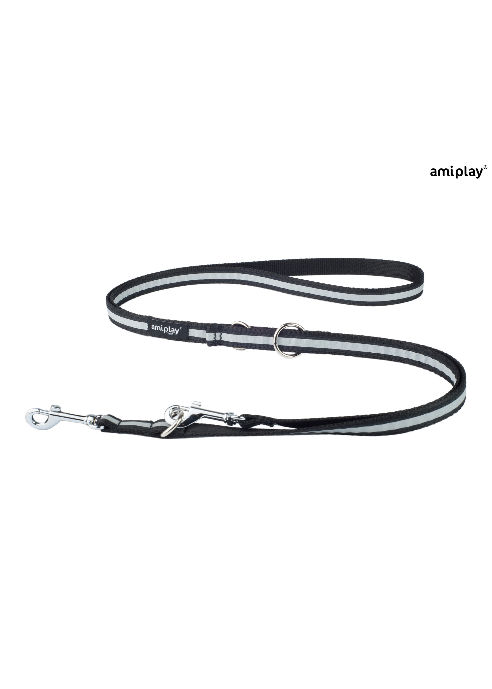 Amiplay Leiband verstelbaar 6in1 Shine zwart maat-M / 100-200x1,5cm